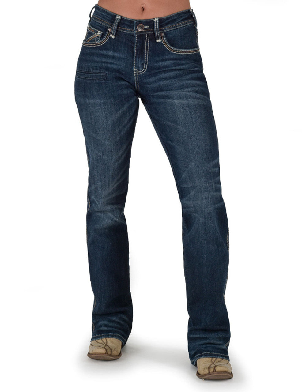 Cowgirl Tuff Rusty Barbed Wire Natural Waist Jean
