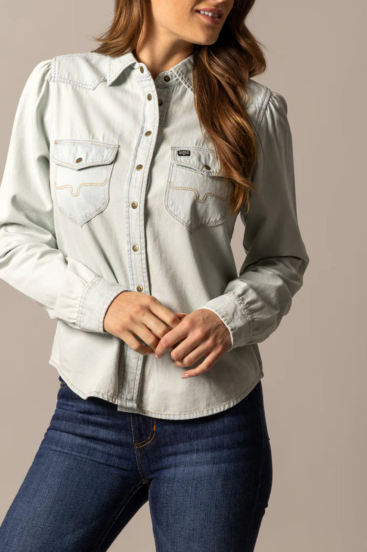 Kimes Ranch Ladies Jane L/S Shirt - Light Blue