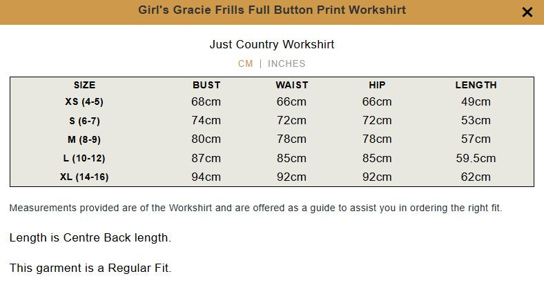 Just Country Girls Gracie Frills Button Down Print L/S Shirt - GWLS2511