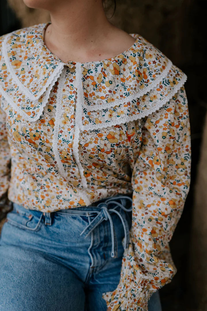 WC Ladies Britt Yellow Floral L/S Shirt