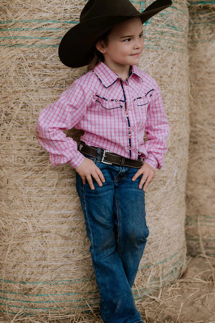Little Windmill Stella Pink Check L/S Shirt