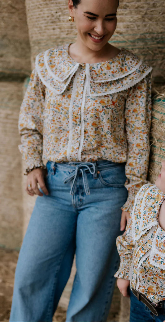 WC Ladies Britt Yellow Floral L/S Shirt