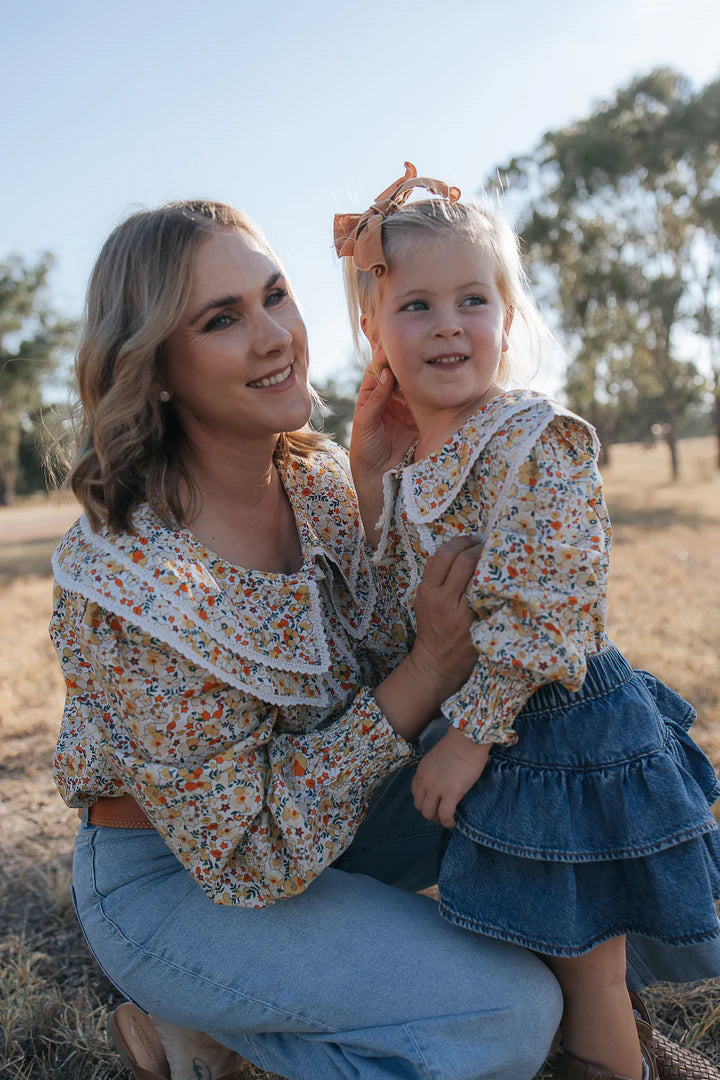 WC Ladies Britt Yellow Floral L/S Shirt