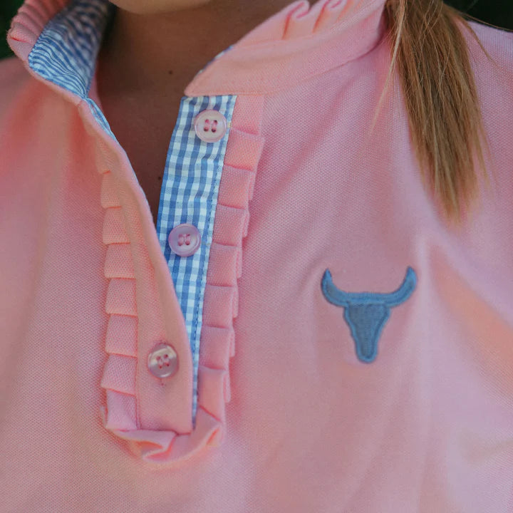 Little Windmill Keira Baby Pink Ruffle Polo