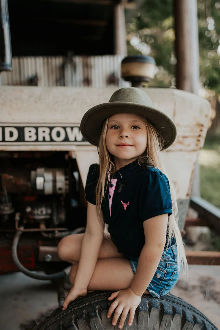 Little Windmill Leah Classic Navy Ruffle Polo
