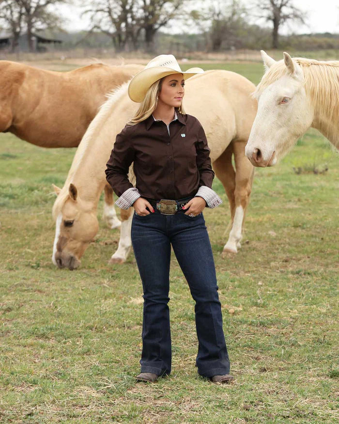 Cinch Ladies Stretch Arena Fit Button Down L/S Shirt - MSW9165086