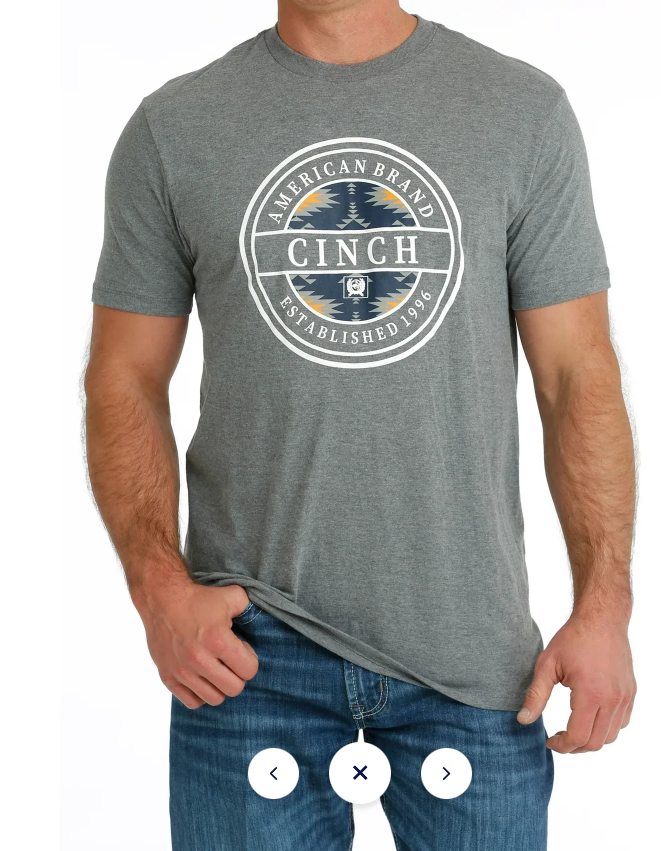 Cinch Mens Grey Quality Tee - MTT1690601
