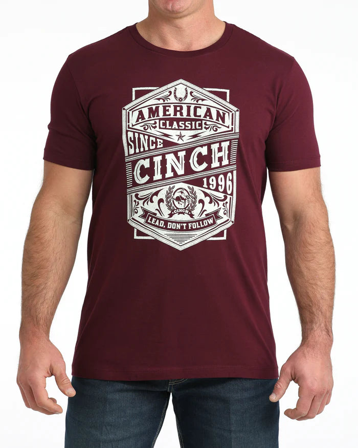 Cinch Mens Graphic Tee Shirt - MTT1690704 - Burgandy
