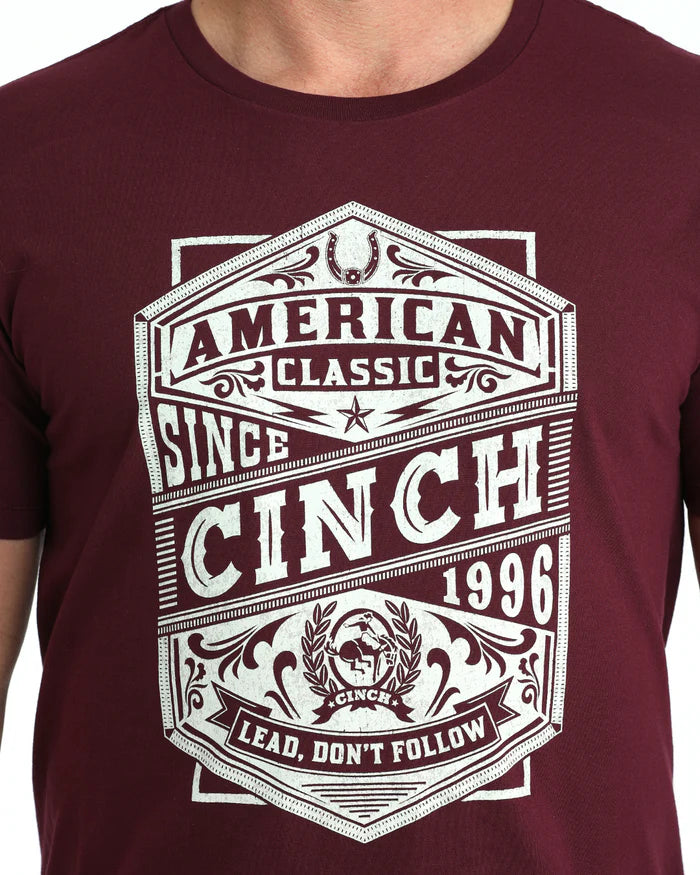 Cinch Mens Graphic Tee Shirt - MTT1690704 - Burgandy