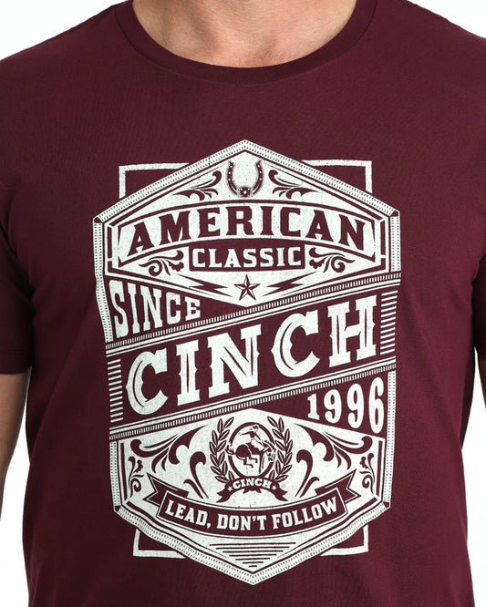 Cinch Mens Graphic Tee Shirt - MTT1690704 - Burgandy