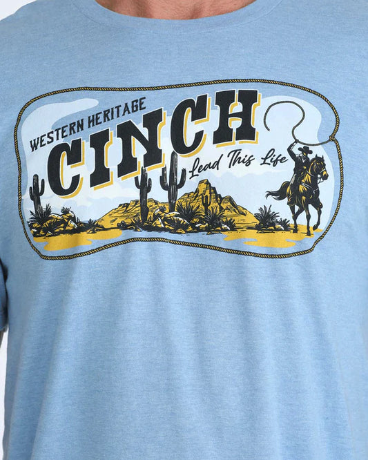 Cinch Mens Graphic Tee - Blue - MTT1690721