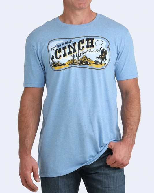 Cinch Mens Graphic Tee - Blue - MTT1690721