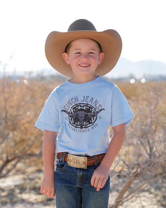 Cinch Boys Light Blue Graphic Tee Shirt - MTT7670171