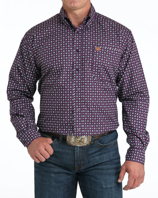 Cinch Mens Classic Fit L/S Shirt - MTW1105974 - Purple