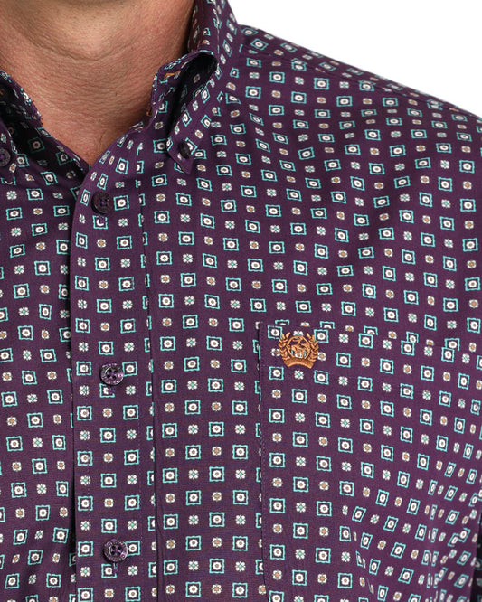 Cinch Mens Classic Fit L/S Shirt - MTW1105974 - Purple