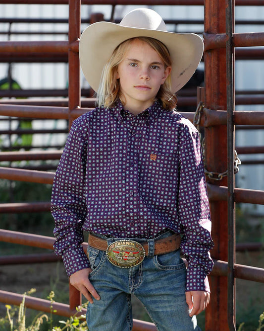 Cinch Boys L/S Shirt - MTW7060390 - Purple