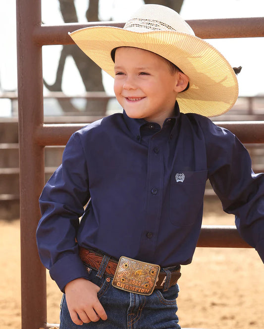 Cinch Boys Button Down L/S Shirt - Royal Blue - MTW7060412