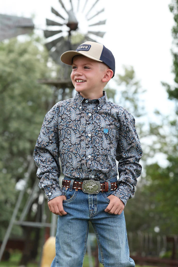 Cinch Boys Button Down L/S Shirt - Multi - MTW7060416