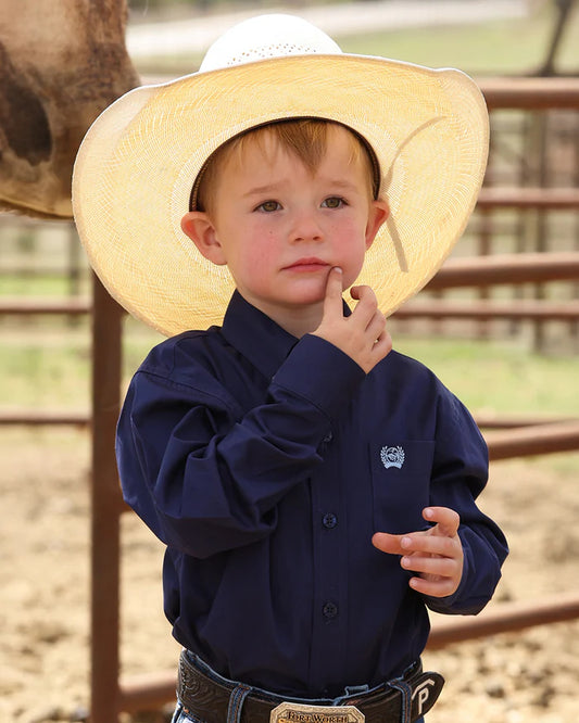 Cinch Boys Toddler Button Down L/S Shirt - Royal Blue - MTW7061412