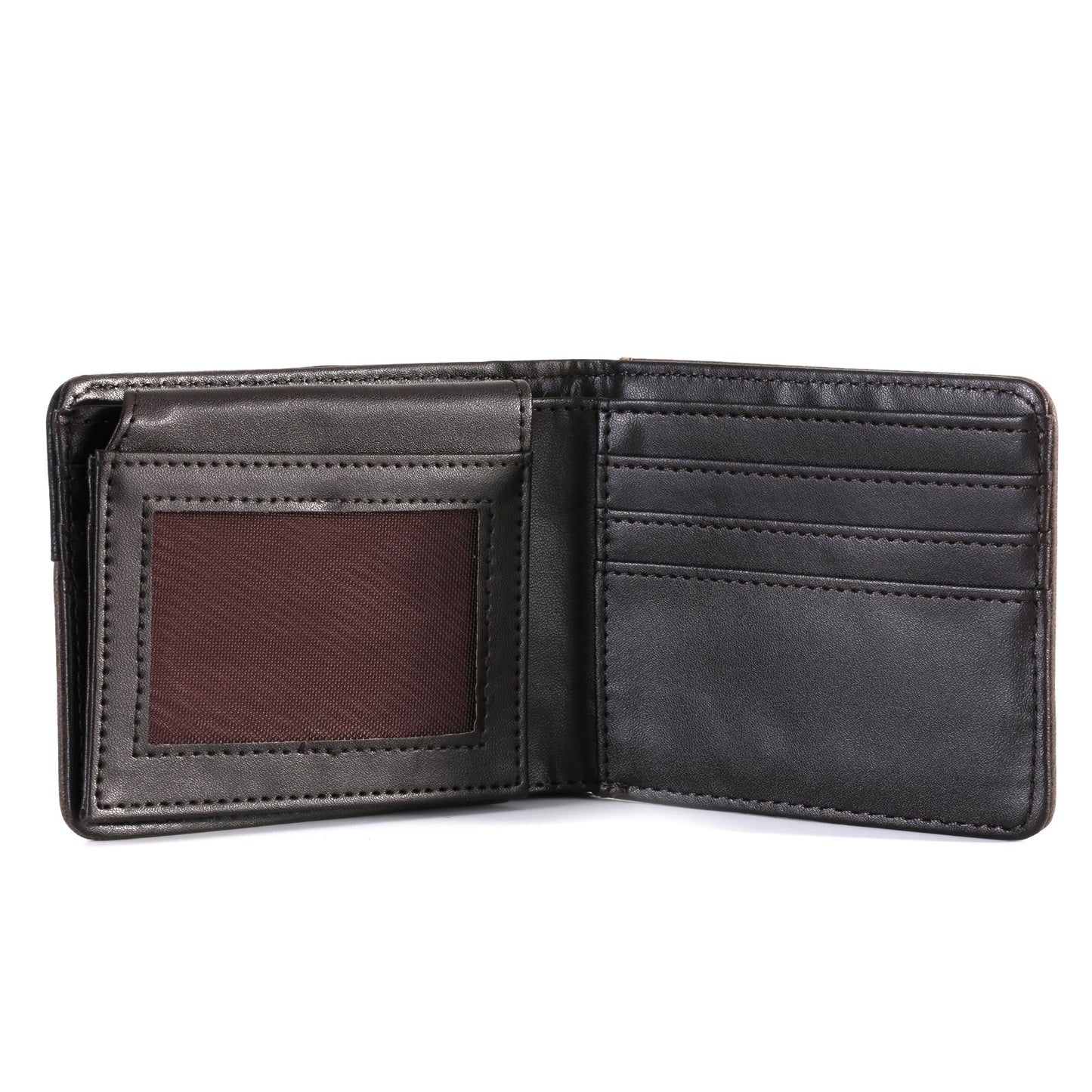 Montana West Mens Block Navajo Concho Bifold PU Leather Wallet - Coffee - MW604