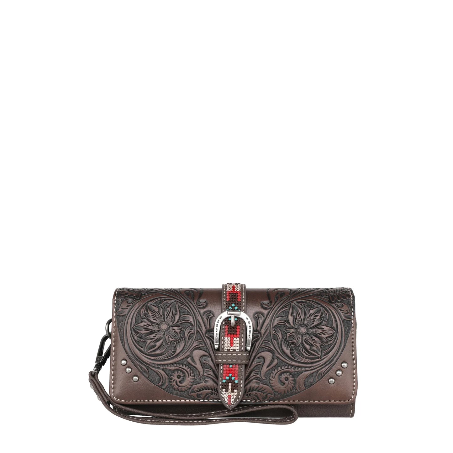 Montana West Tooled/Buckle Collection Wallet - Coffee - MW1176-W018