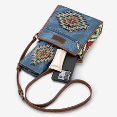 Montana West Aztec Jean Denim Crossbody Bag - Jean