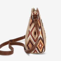 Montana West Aztec Jean Denim Crossbody Bag - Tan