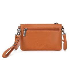 Montana West Floral Tooled Wristlet Clutch/Crossbody Bag - Brown