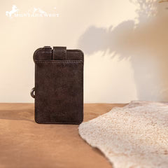 Montana West Floral Tooled Mini Key Ring Card Case - Coffee