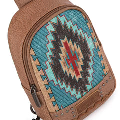 Montana West Aztec Sling Bag - Turquoise