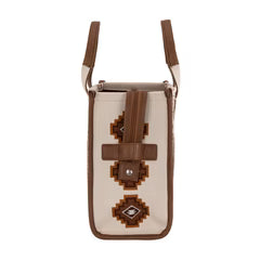 Montana West Aztec Retro Arrows Dual Sided Print Large Tote/Crossbody Bag - Beige