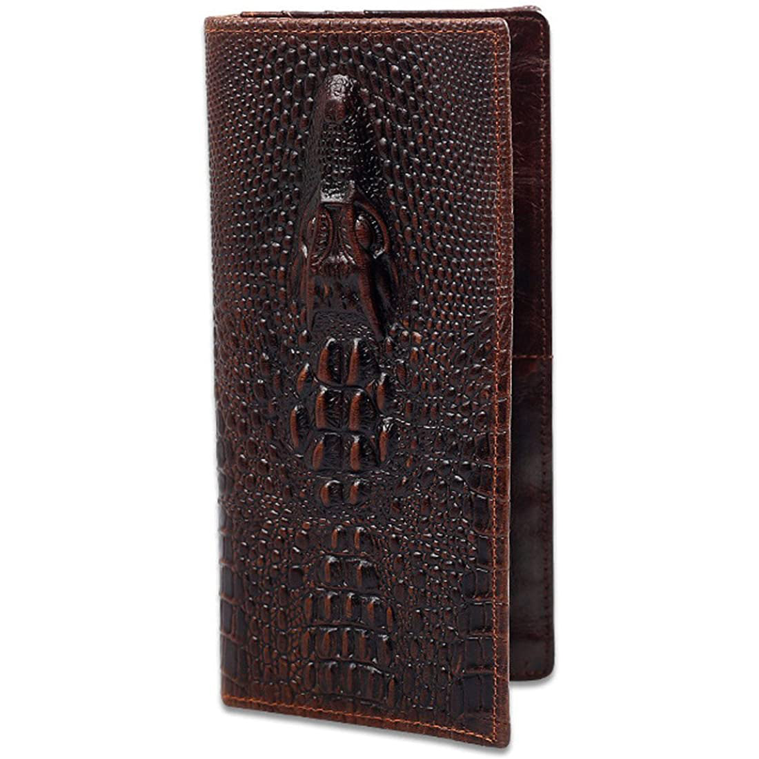 Crocodile 3D Embossed Brown Wallet