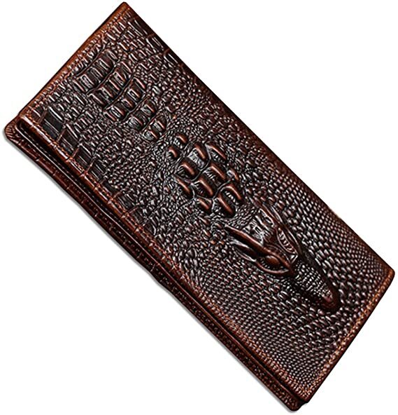 Crocodile 3D Embossed Brown Wallet