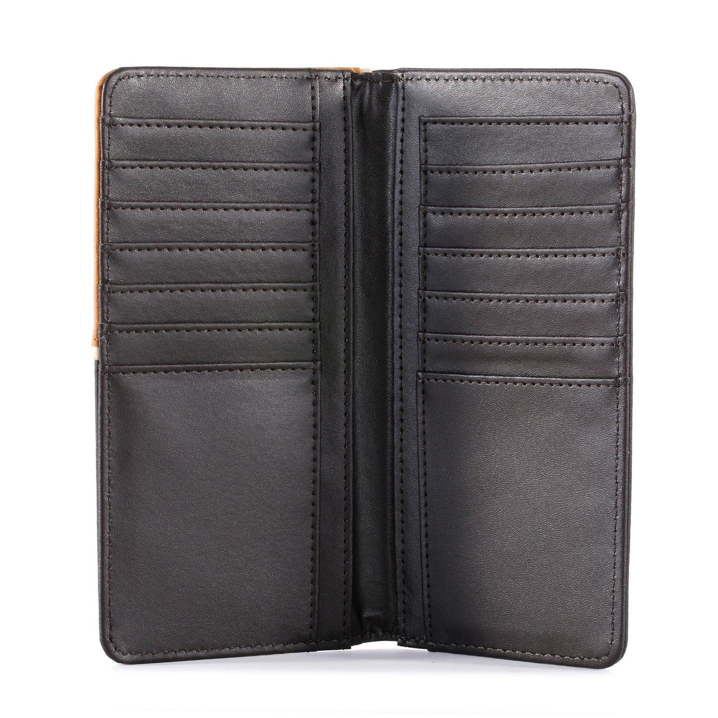 Montana West Mens Antique Silver Concho Bifold Long Wallet - Black - MW-606BK