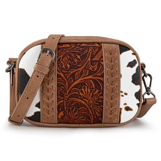 Montana West Tooled Crossbody Bag - Brown