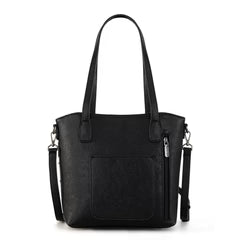 Montana West Tooled Carry Tote/Crossbody Bag - Black