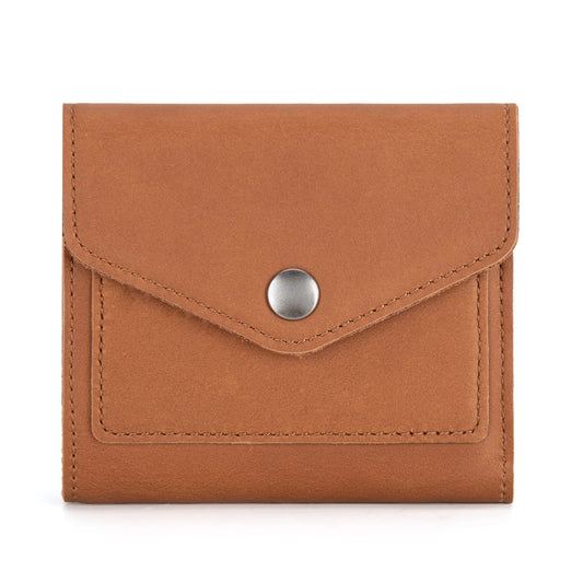 Montana West Genuine Leather Tri-Fold RFID Wallet - Brown