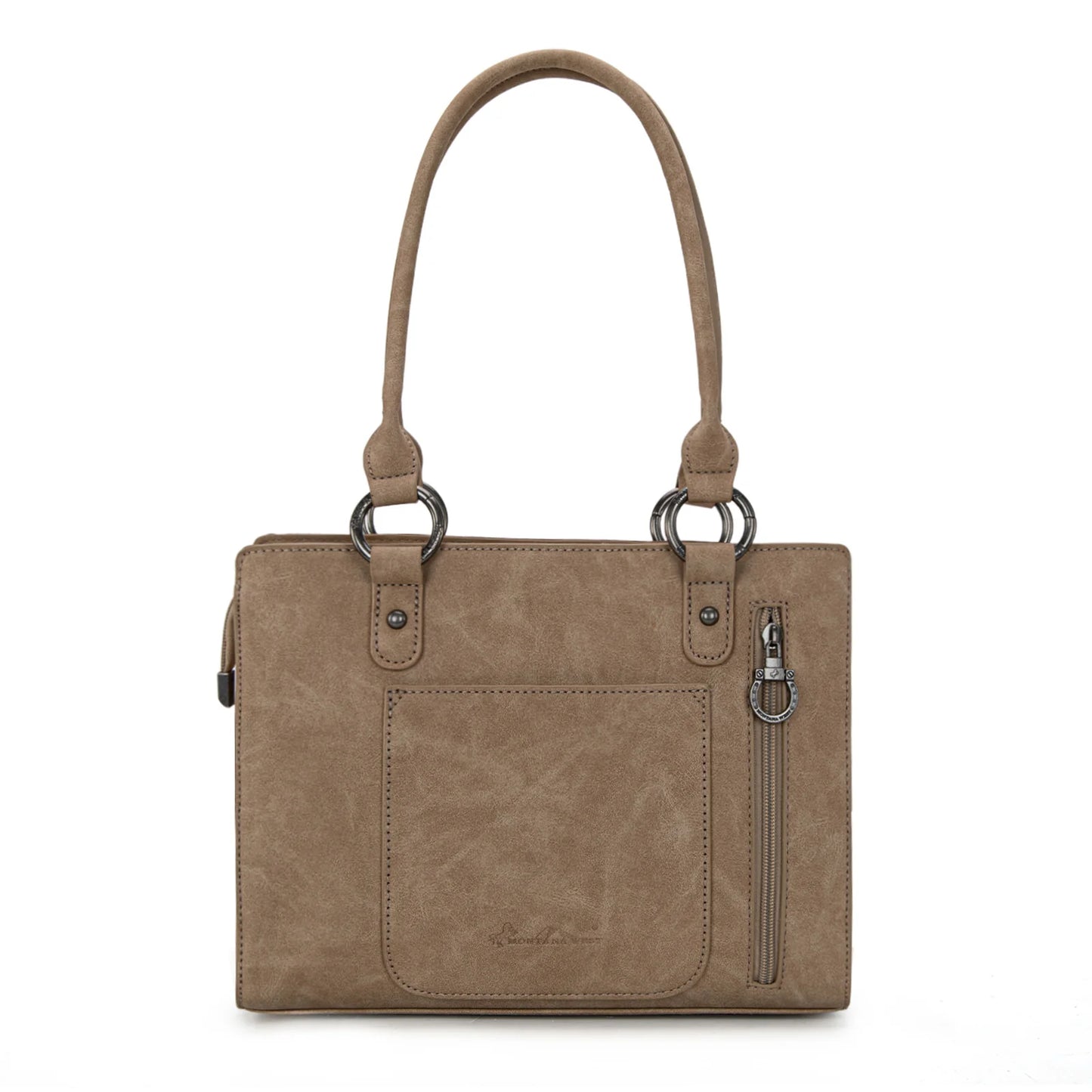 Montana West Cut Out Embroidered Carry Tote - Tan