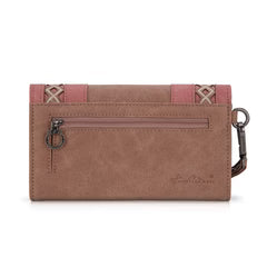 Montana West Cut Out Embroidered Wallet - Pink