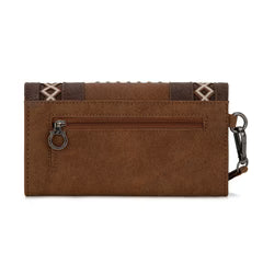 Montana West Cut Out Embroidered Wallet - Brown