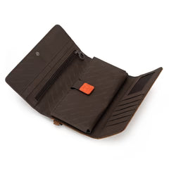 Montana West Cut Out Embroidered Wallet - Brown