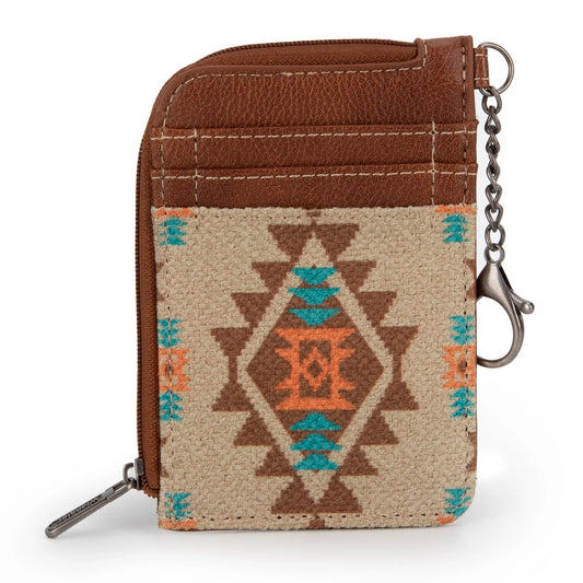 Wrangler Southwestern Art Print Mini Zip Card Case - Tan - WG2203W005TN