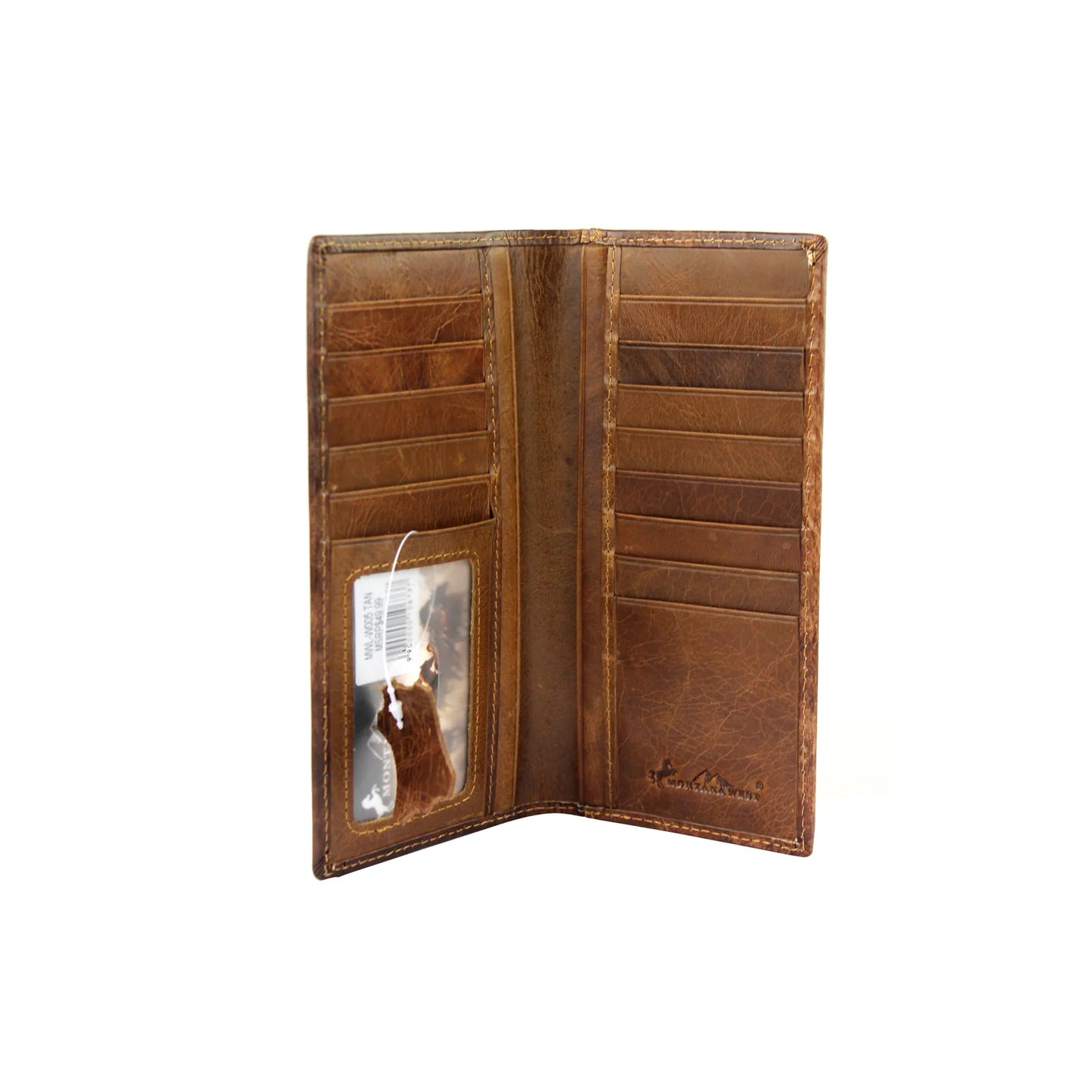Montana West Genuine Tooled Leather Collection Mens Wallet - Brown - MWLW005BR