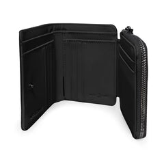 Montana West Genuine Leather Tooled Tri-Fold RFID Wallet - Black