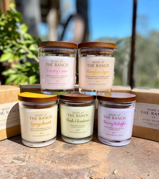 Made At The Ranch Soy Candle Medium with Box - Berry Delight