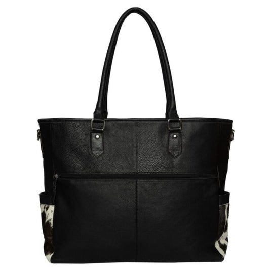 The Design Edge Cowhide and Tooling Nappy Bag - NB 150 - Black & White