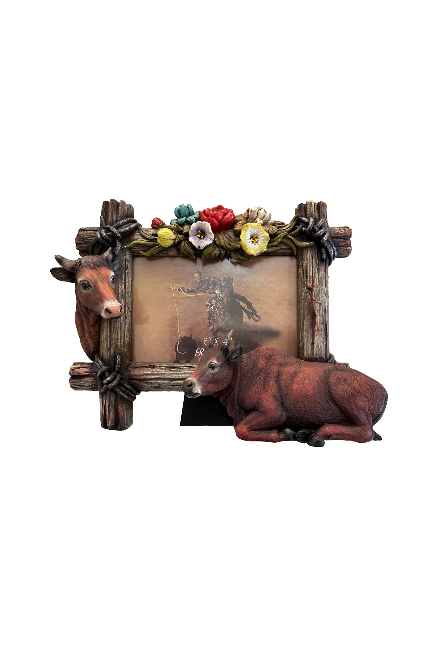 Pure Western Cow Picture Frame - 6" x 4" - P3S1904GFT