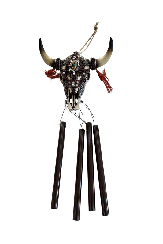Pure Western Steer Head Wind Chime - P3S1932GFT