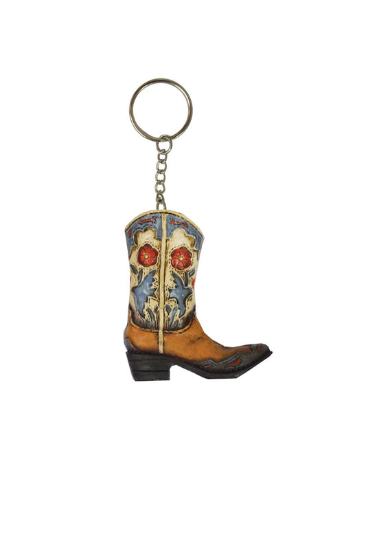 Pure Western Boot Dove and Flower Keychain - P3S1935GFT