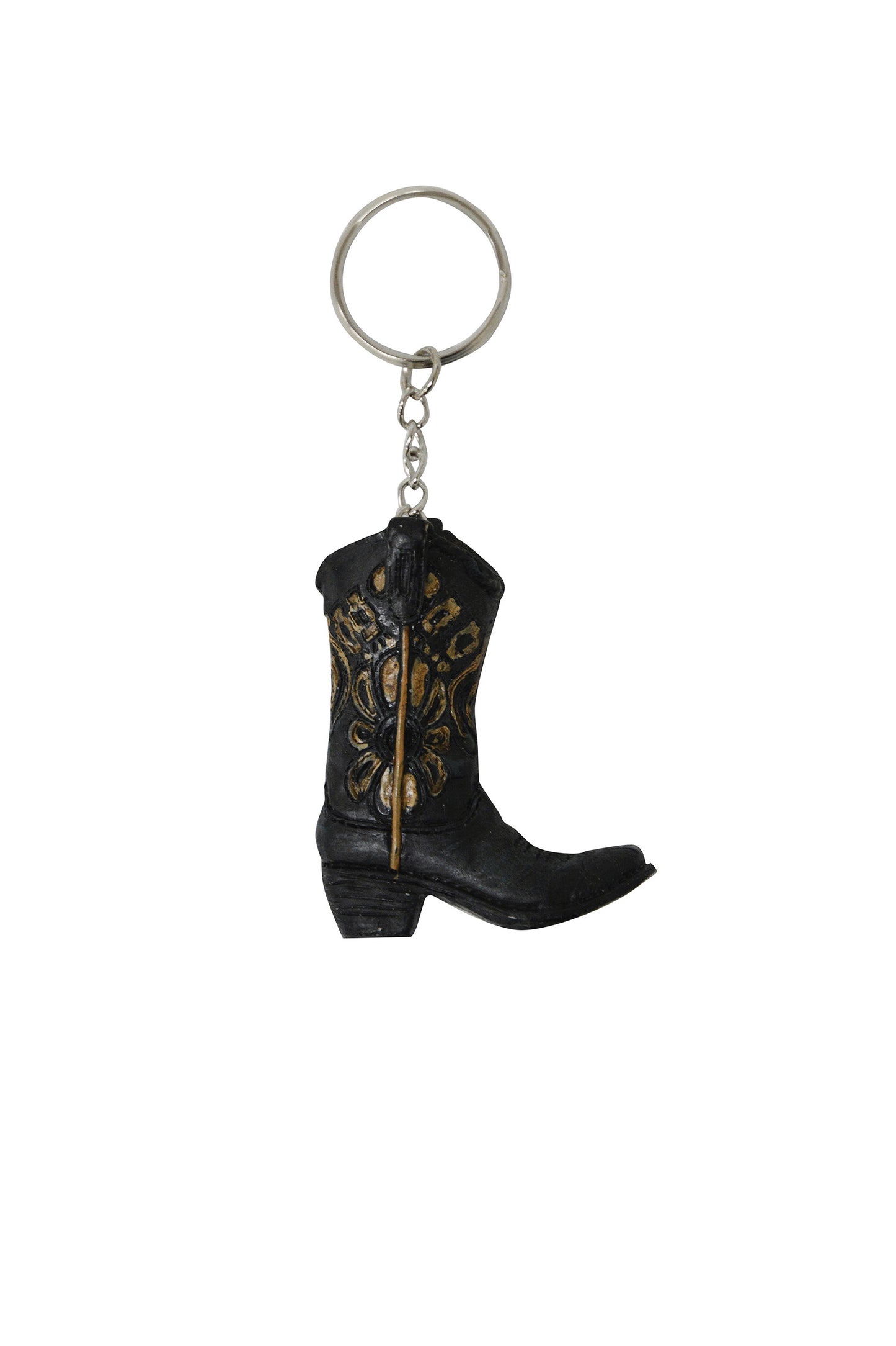 Pure Western Boot Black Flower Keychain - P3S1939GFT